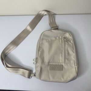 Moby Transit Crossbody Belt Bag Purse Diaper Bag Cream Ivory Zip